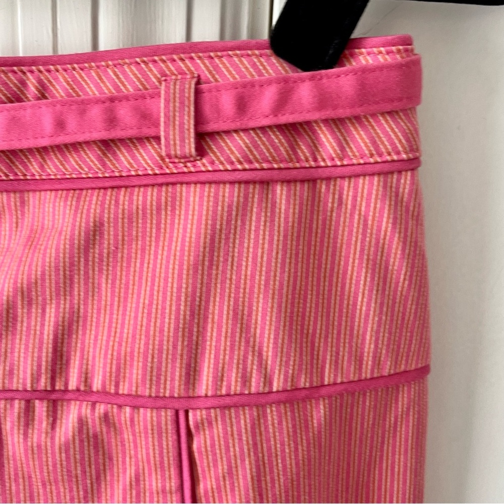 Express Y2K Vintage Pinstripe Belted Pencil Skirt Pink Sz 2 - Picture 3 of 16